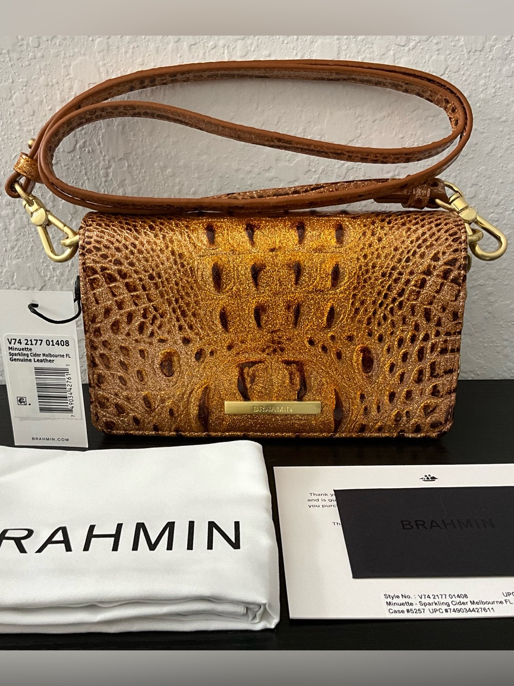 Brahmin Minuette SPARKLING CIDER MELBOURNE FL Gorgeous METALLIC